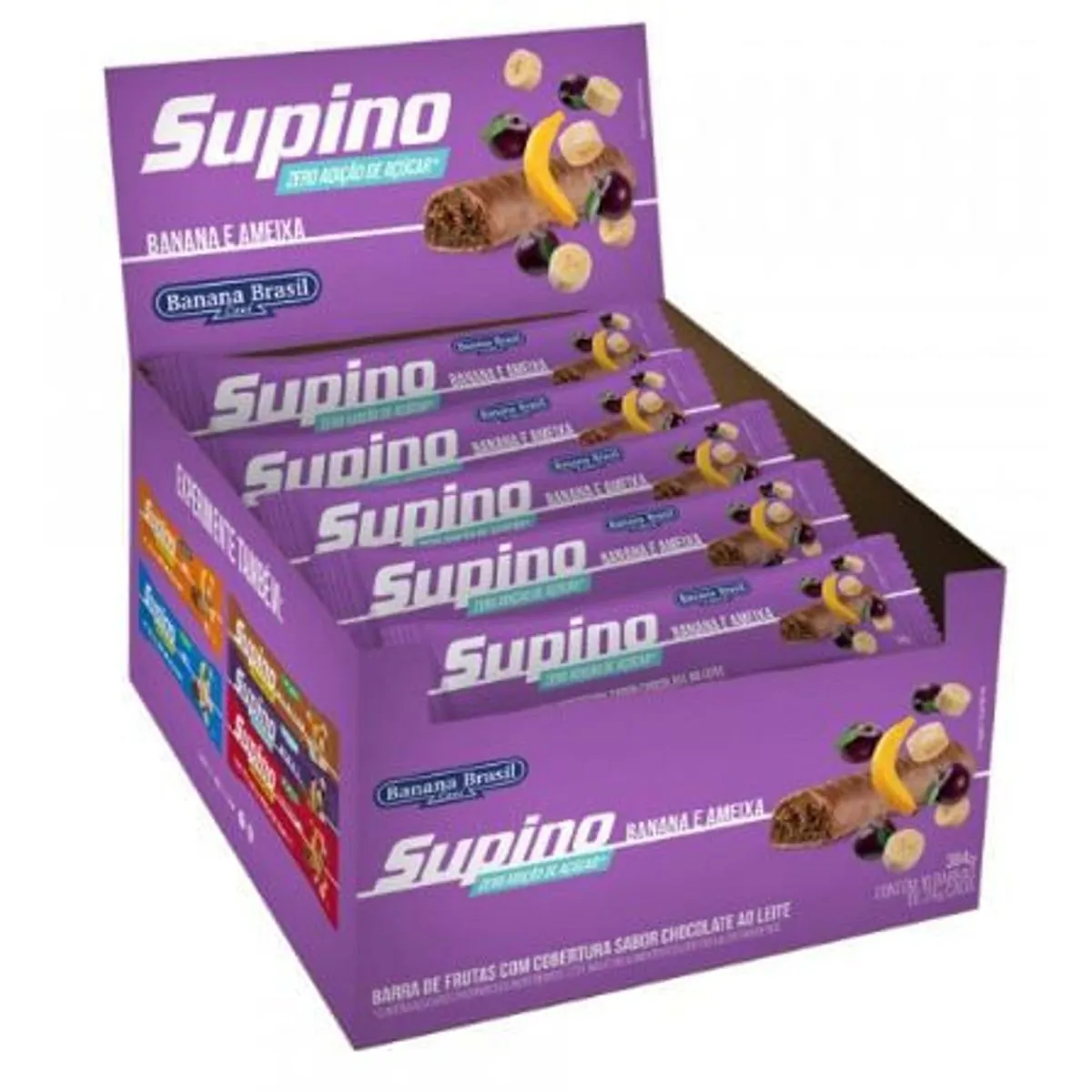 Barra De Cereal Supino Light Banana E Ameixa Com Chocolate
