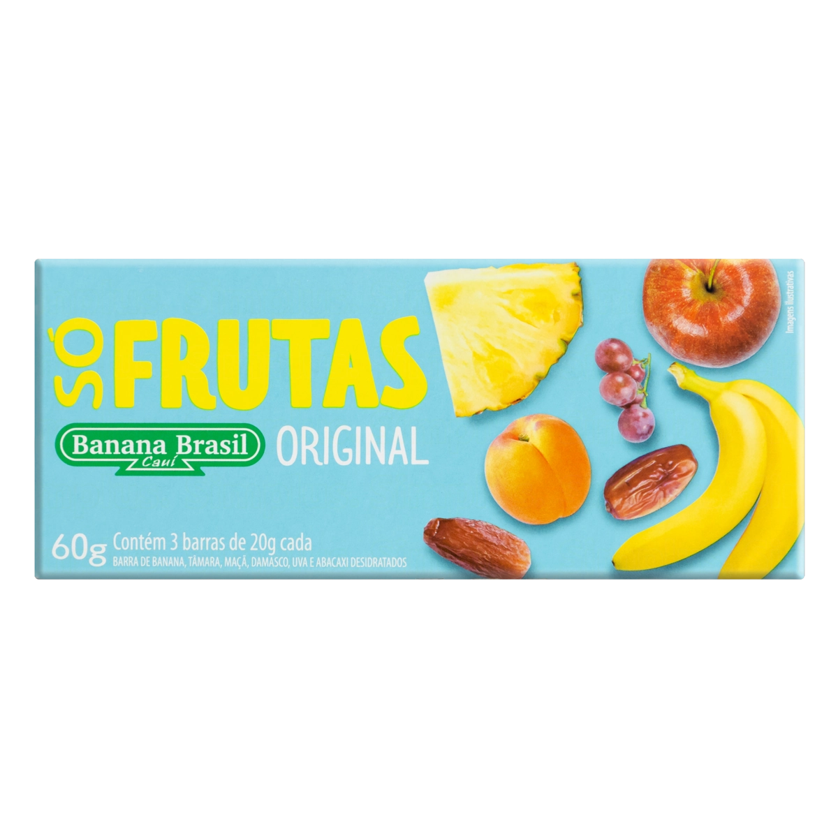 Pack Barra De Frutas Original Banana Brasil Só Frutas Caixa 60g 3 Unidades