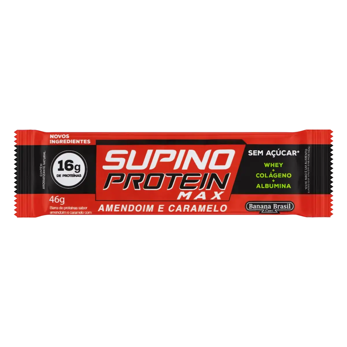 Barra De Proteína Amendoim E Caramelo Zero Açúcar Supino Protein Pacote 46g