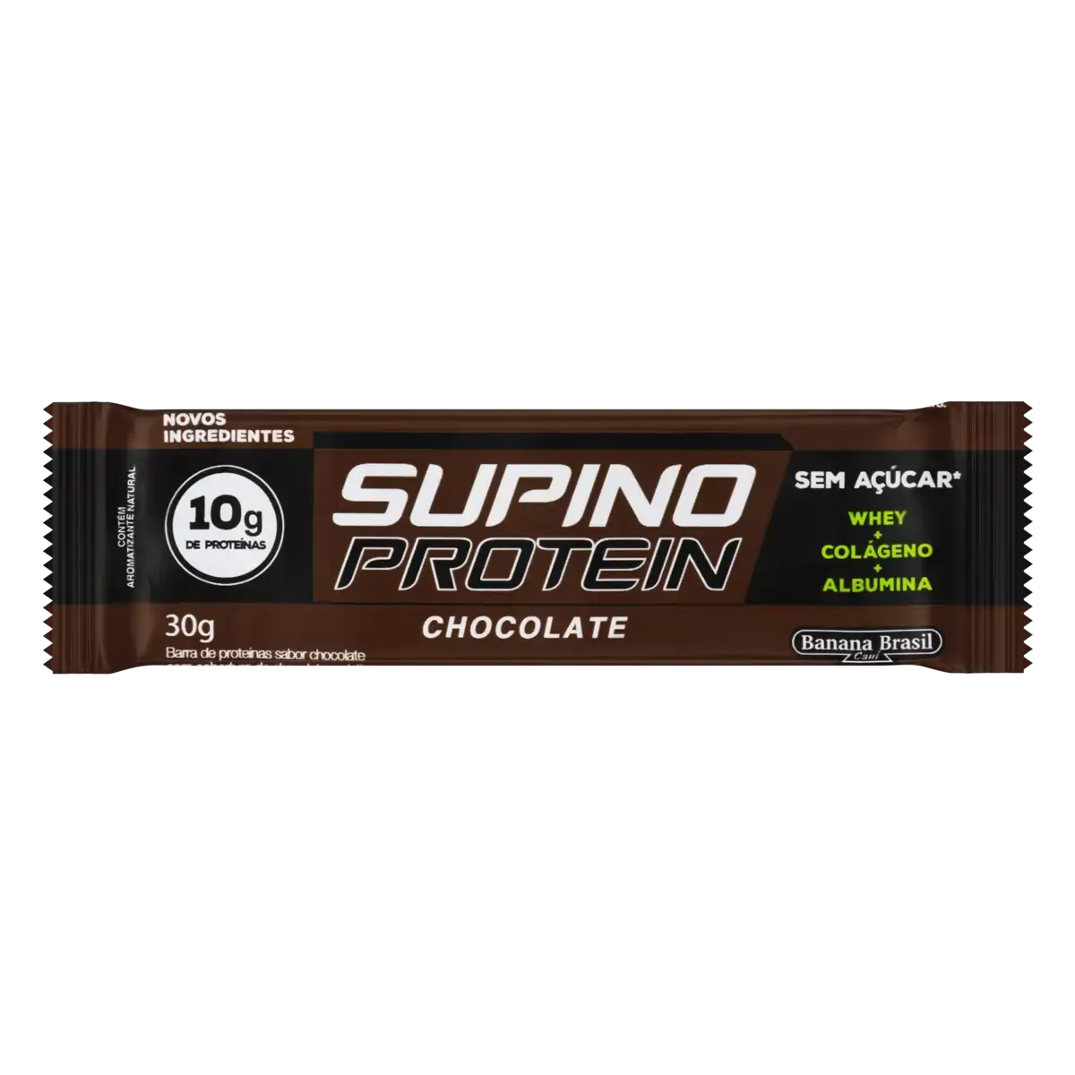 Barra De Proteína Chocolate Zero Açúcar Supino Protein Pacote 30g