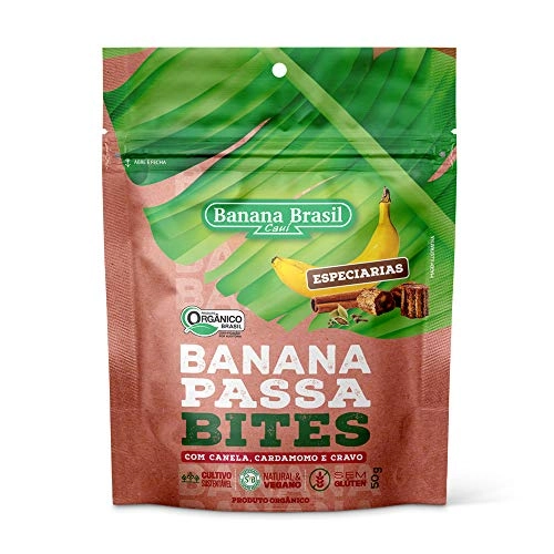 Banana Passa Orgânica Com Canela, Cardamomo E Cravo Banana Brasil Pouch 50g
