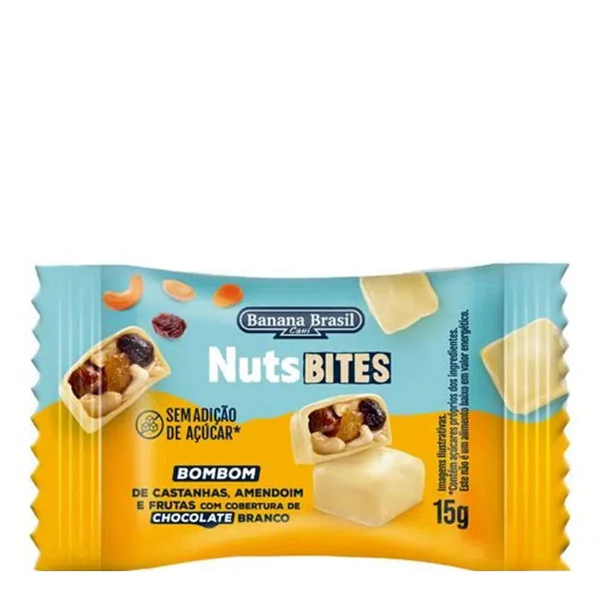 Bombom Castanhas, Amendoim E Frutas Banana Brasil Nuts Bites Pacote 15g
