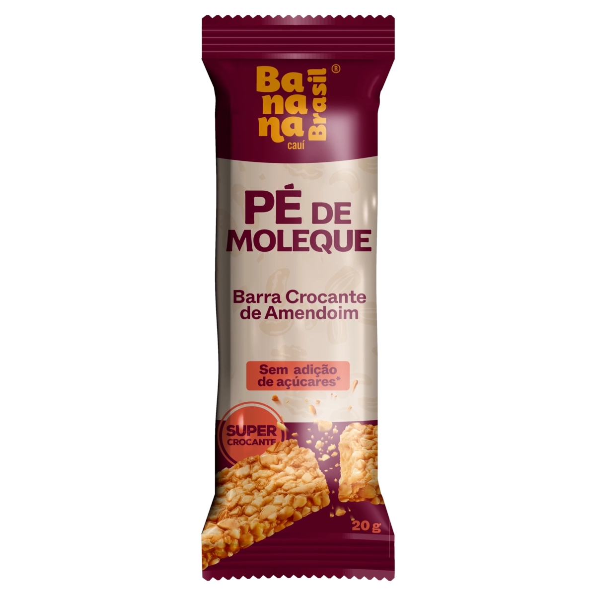Pé De Moleque Crocante Amendoim Banana Brasil Pacote 20g