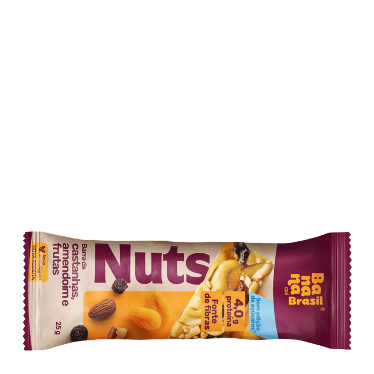 Barra De Nuts Castanhas, Amendoim E Frutas Banana Brasil Pacote 25g