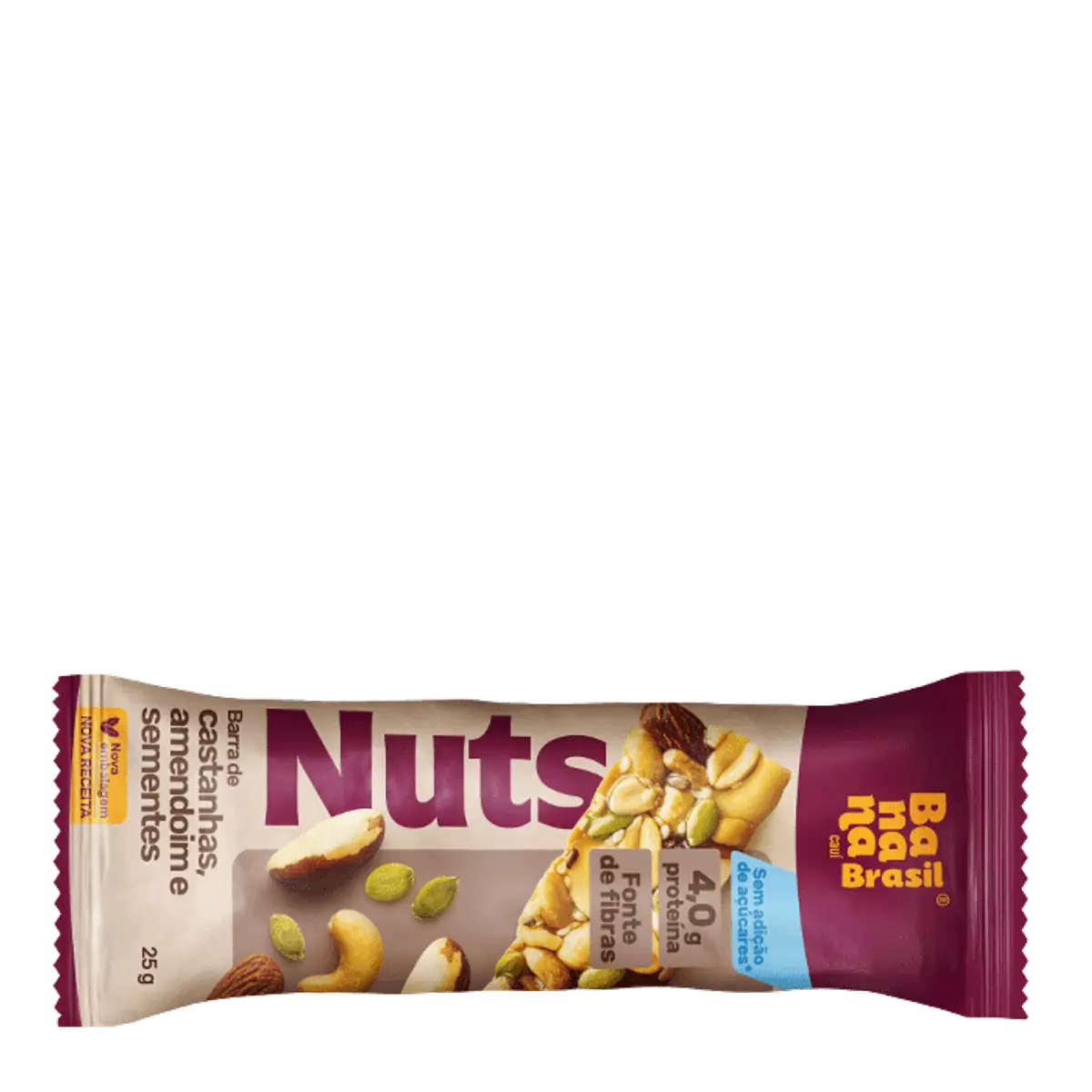 Barra De Nuts Castanhas, Amendoim E Sementes Banana Brasil Pacote 25g