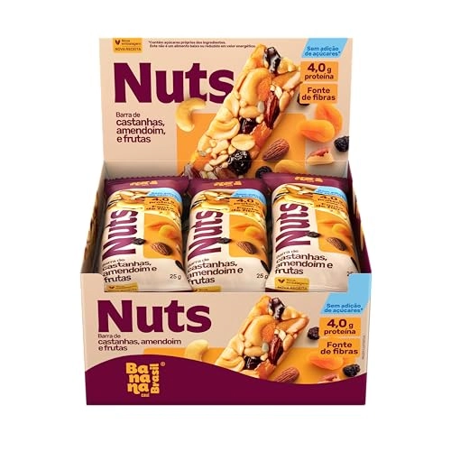 Banana Brasil Barra De Castanhas Nuts Frutas Com 12 Unidades De 25g