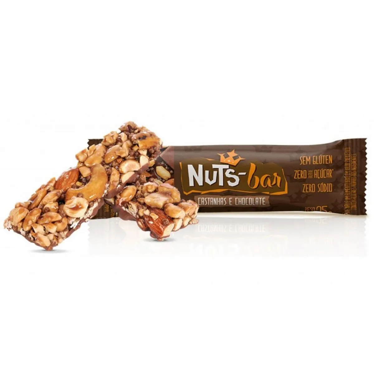 Banana Brasil Barra De Castanhas Amendoim Com Cobertura De Chocolate Com 12 Unidades De 25g