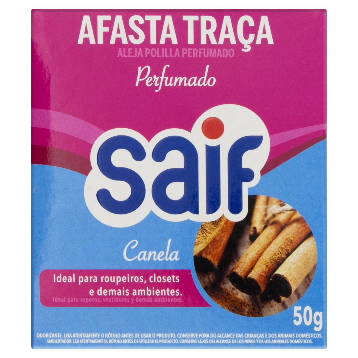 Afasta Traça Perfumado Canela Saif Caixa 50g
