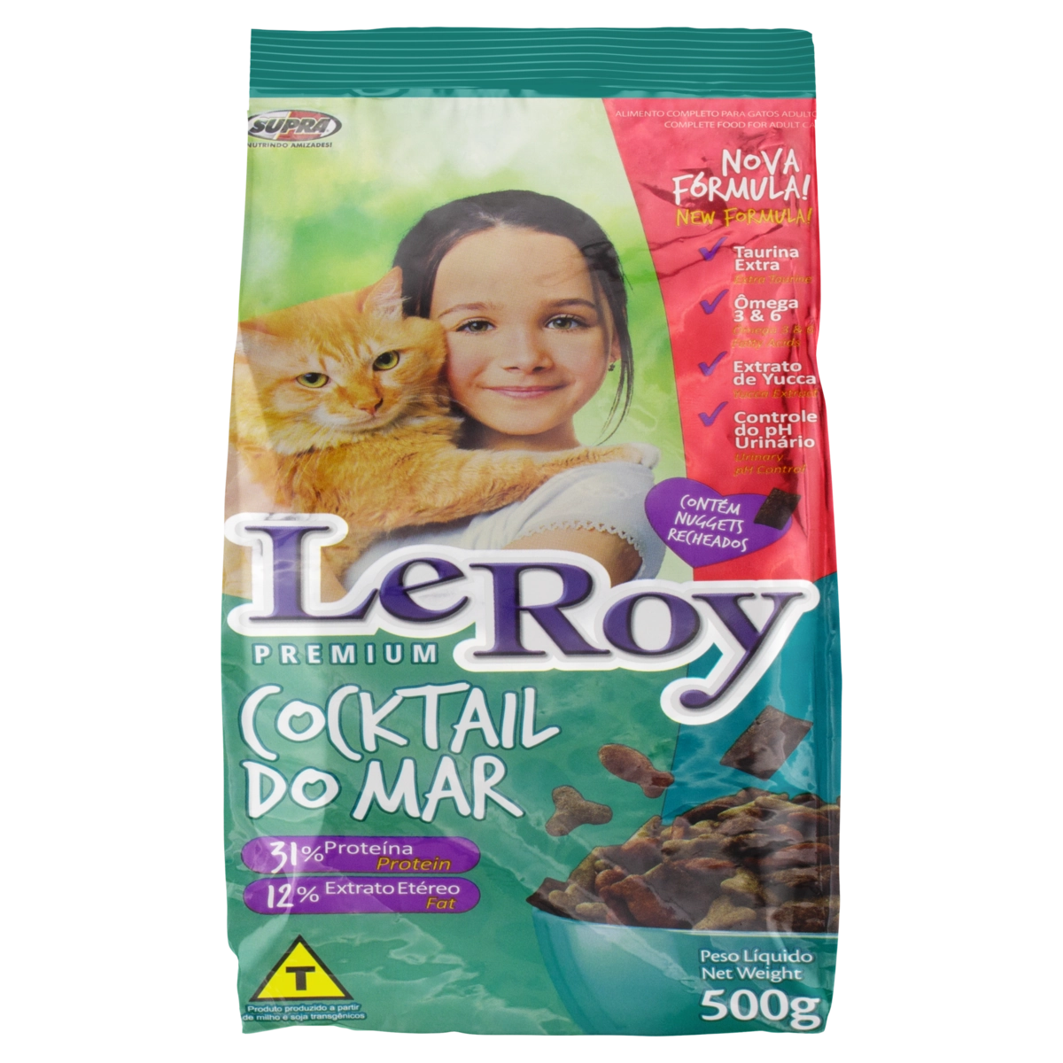 Alimento Para Gatos Adultos Cocktail Do Mar Leroy Pacote 500g