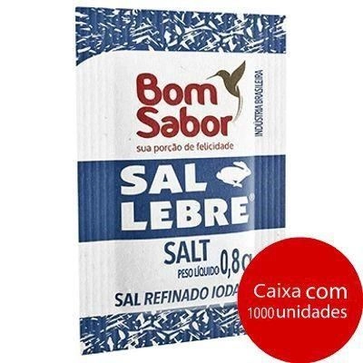 Sal Marinho Refinado Lebre Caixa 0,8kg 1000 Unidades