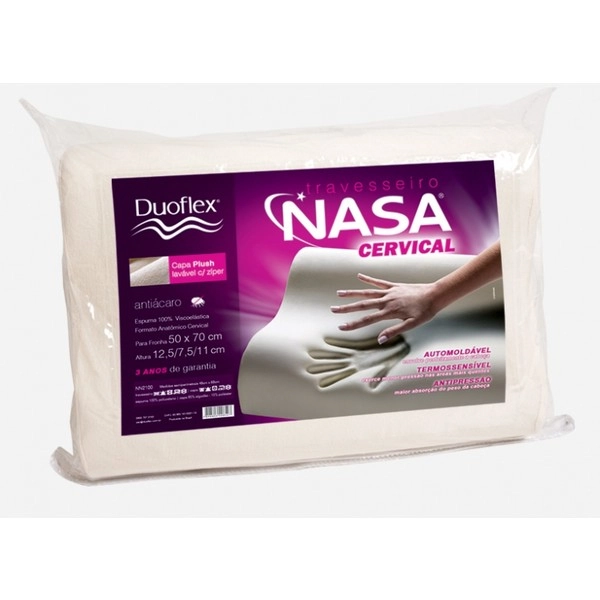 Ortopédico Viscoelástico Duoflex Nasa Cervical 50 X 70 Cm