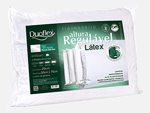 Travesseiro De Altura Regulável 100 Látex Duoflex 50 X70 Cm