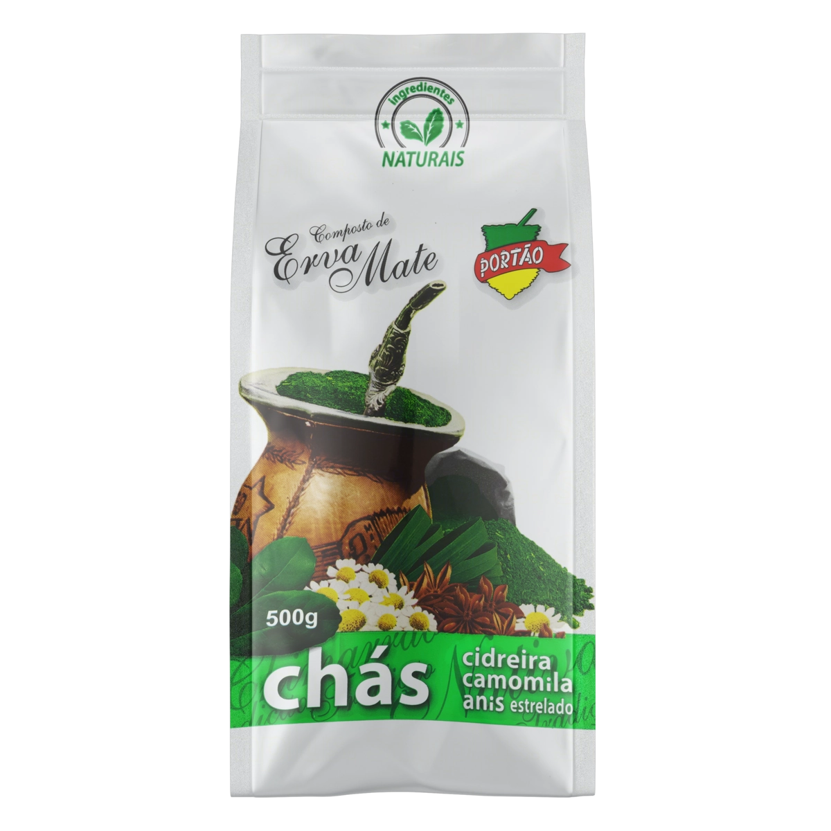 Composto De Erva Mate Com Chás Portão Pacote 500g