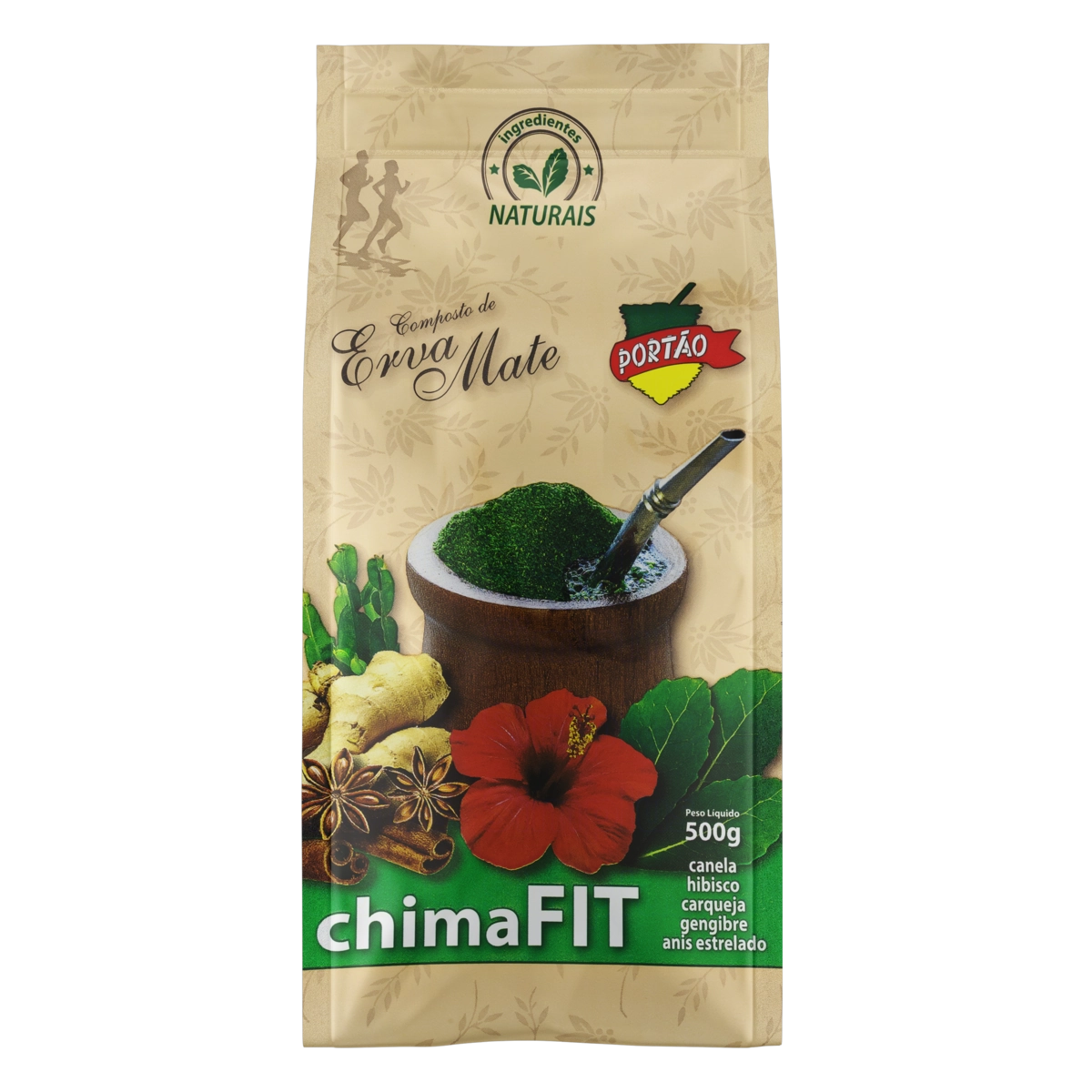 Composto De Erva Mate Chimafit Portão Pacote 500g