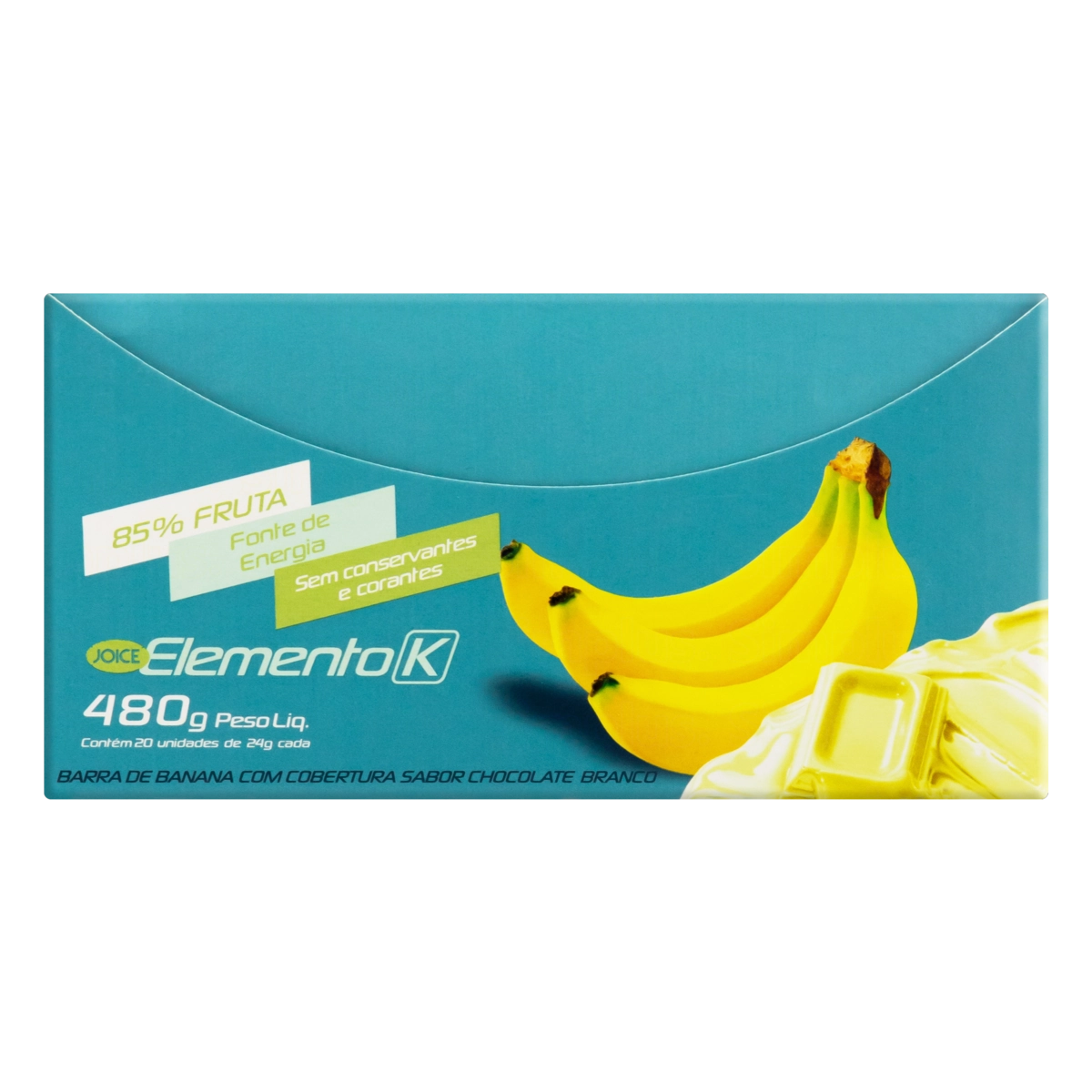 Barra De Frutas Banana Cobertura Chocolate Branco Zero Açúcar Joice Elemento K Caixa 480g 20 Unidade