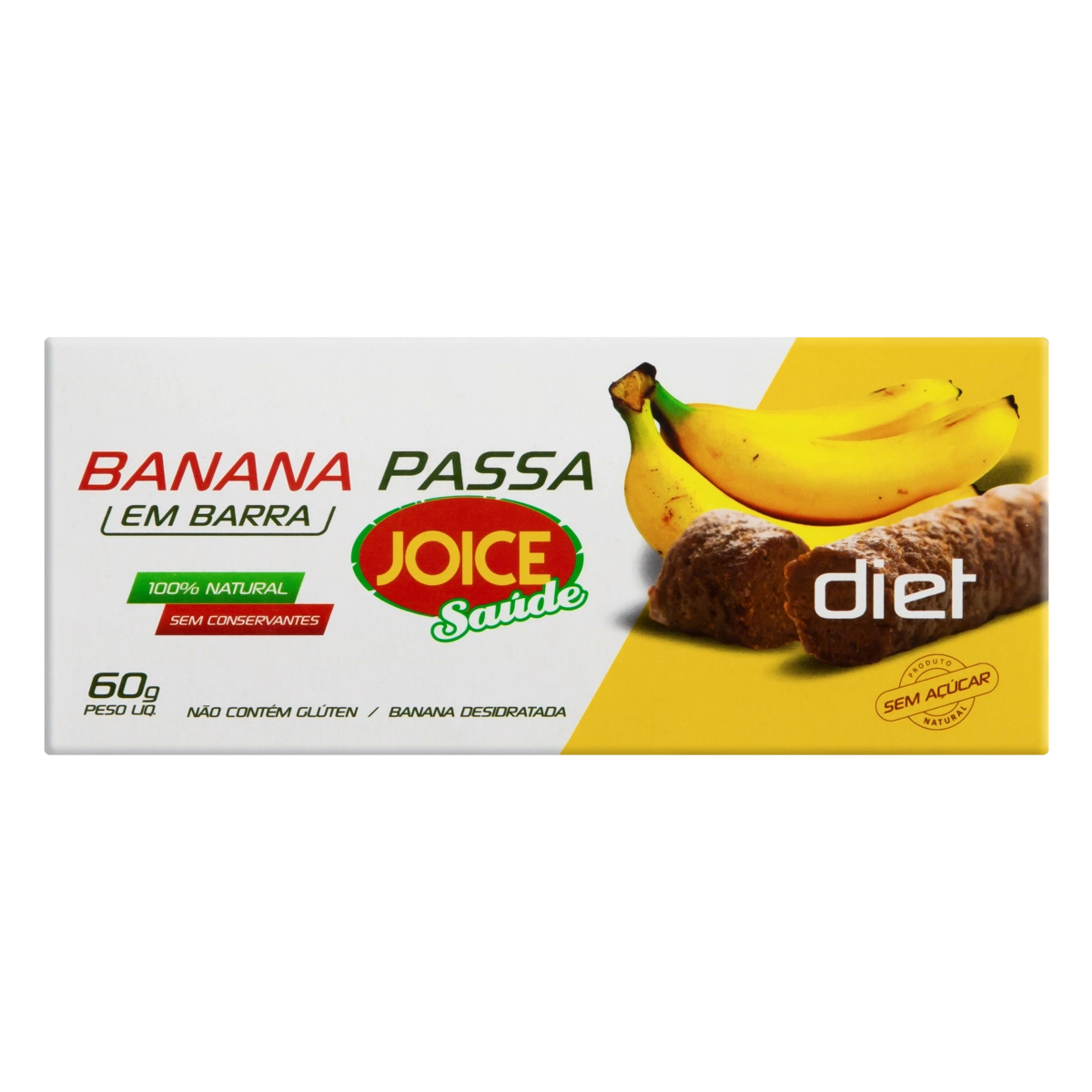 Pack Banana Passa Barra Diet Joice Saúde Caixa 60g 3 Unidades
