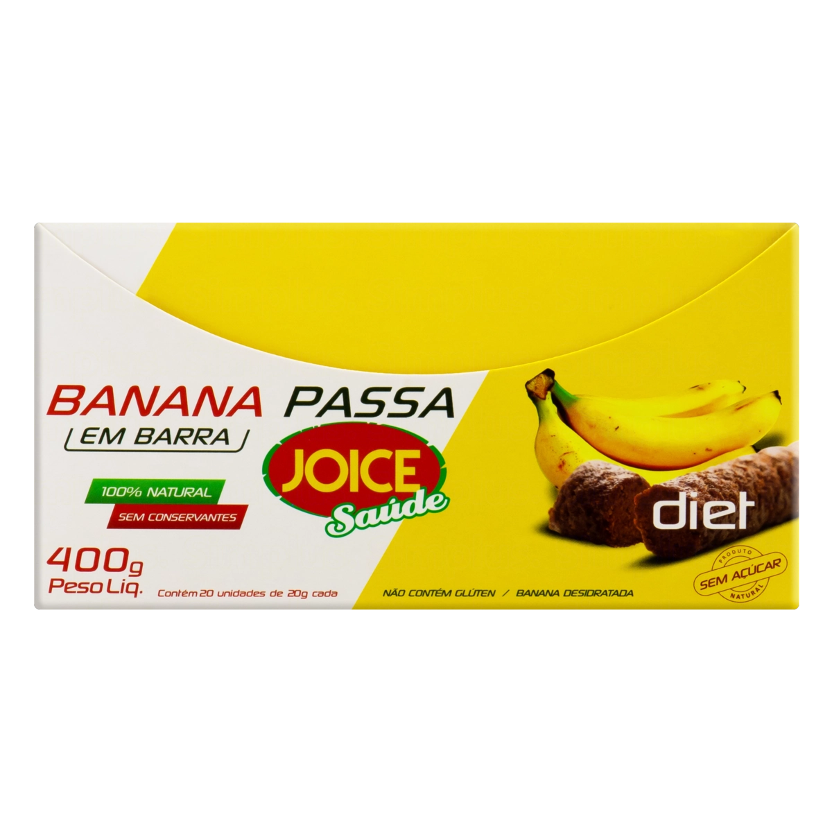 Banana Passa Barra Diet Joice Saúde Caixa 400g 20 Unidades
