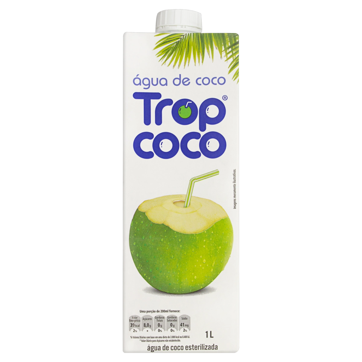 água De Coco Esterilizada Trop Coco Caixa 1l
