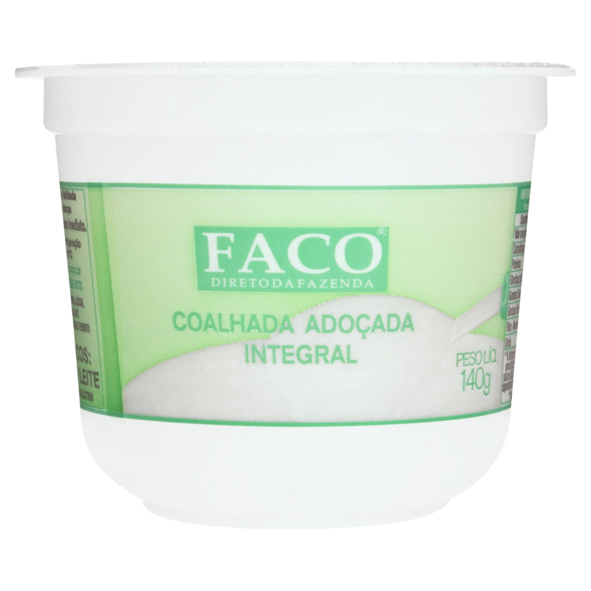Coalhada Integral Adoçada Faco Pote 140g
