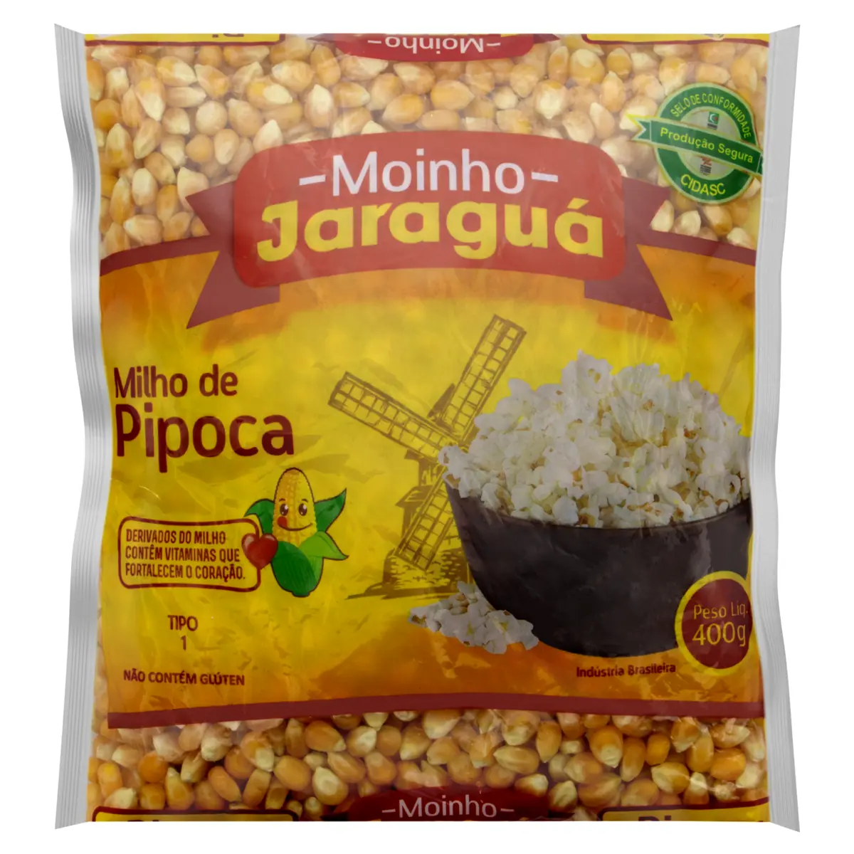 Milho Para Pipoca Tipo 1 Moinho Jaraguá Pacote 400g