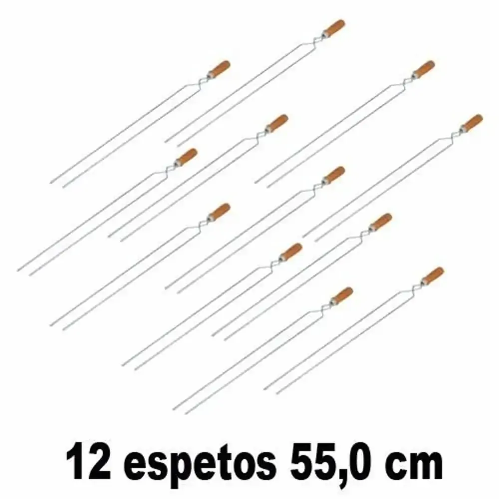 Espeto Duplo Churrasco Aco Estanhado 55m