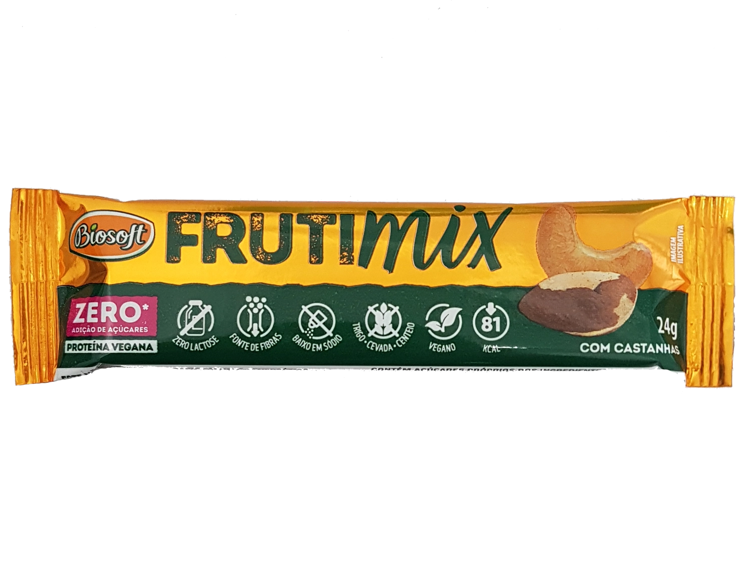 Barra De Frutas Ban/uva/cast Caju 24g Biosoft