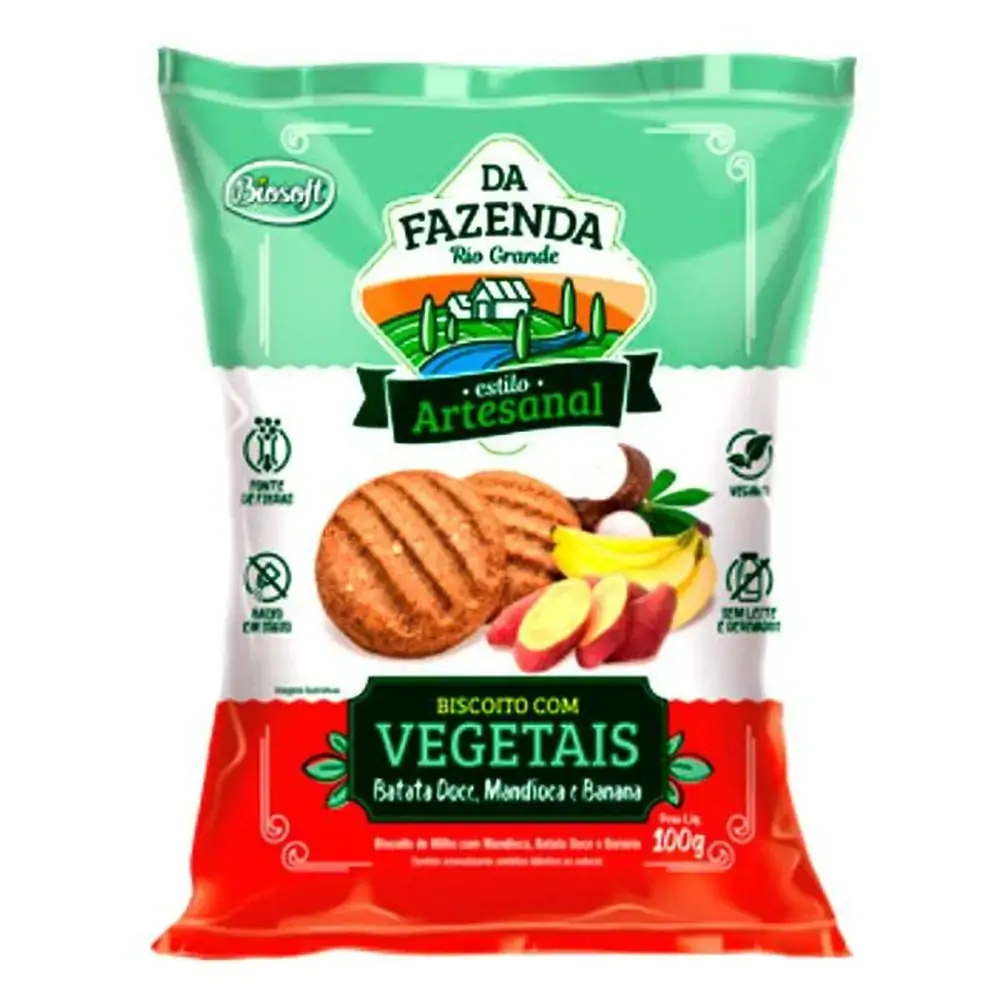 Snaks Ftness 100g Batata Doce, Banana Verde, Mandioca