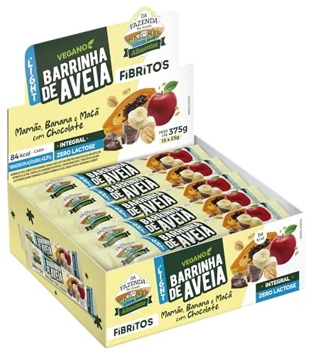 Biosoft Barrinha De Aveia Fibritos Mamao, Banana E Maça Com Chocolate Light 15x25g