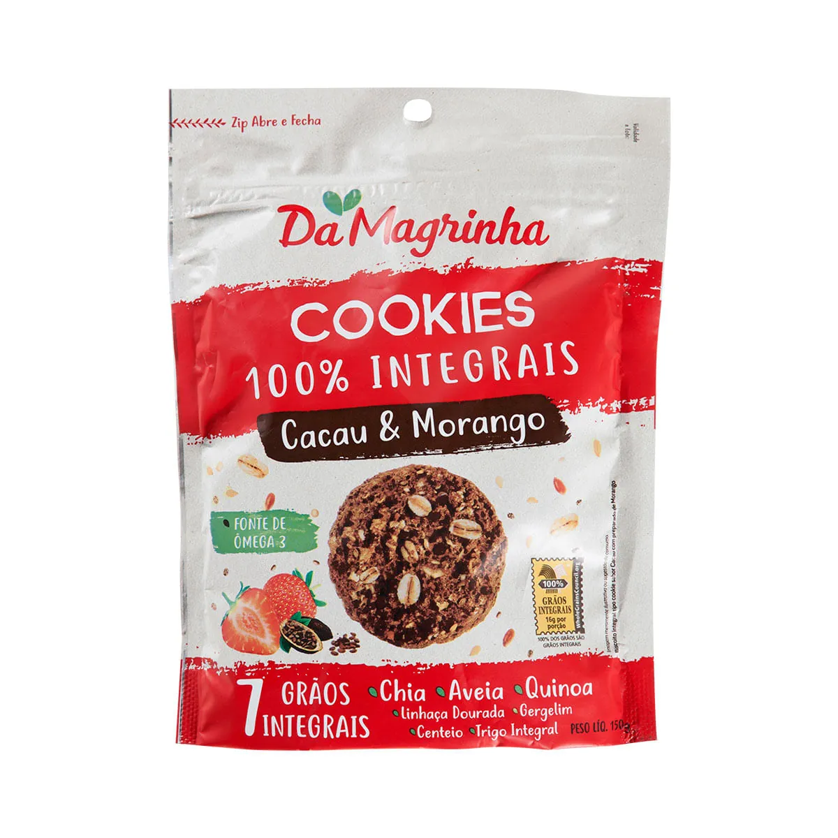 Cookies 100% Integrais DA MAGRINHA Cacau E Morango 150g