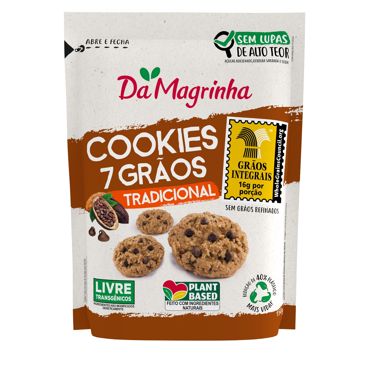 Cookies Integral Gotas de Chocolate 150g - Da Magrinha