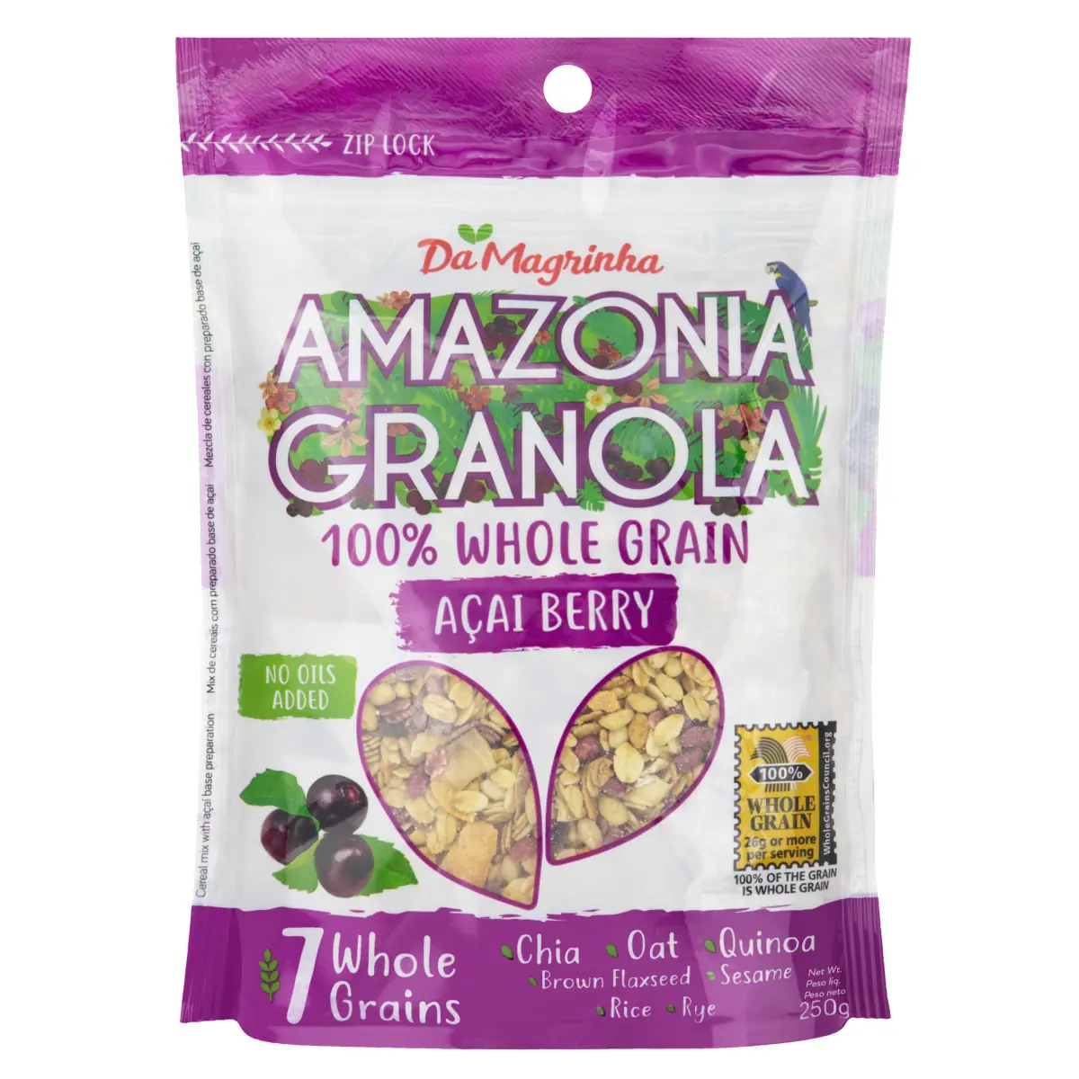 Granola Integral Açaí Berry Da Magrinha Amazônia Pouch 250g