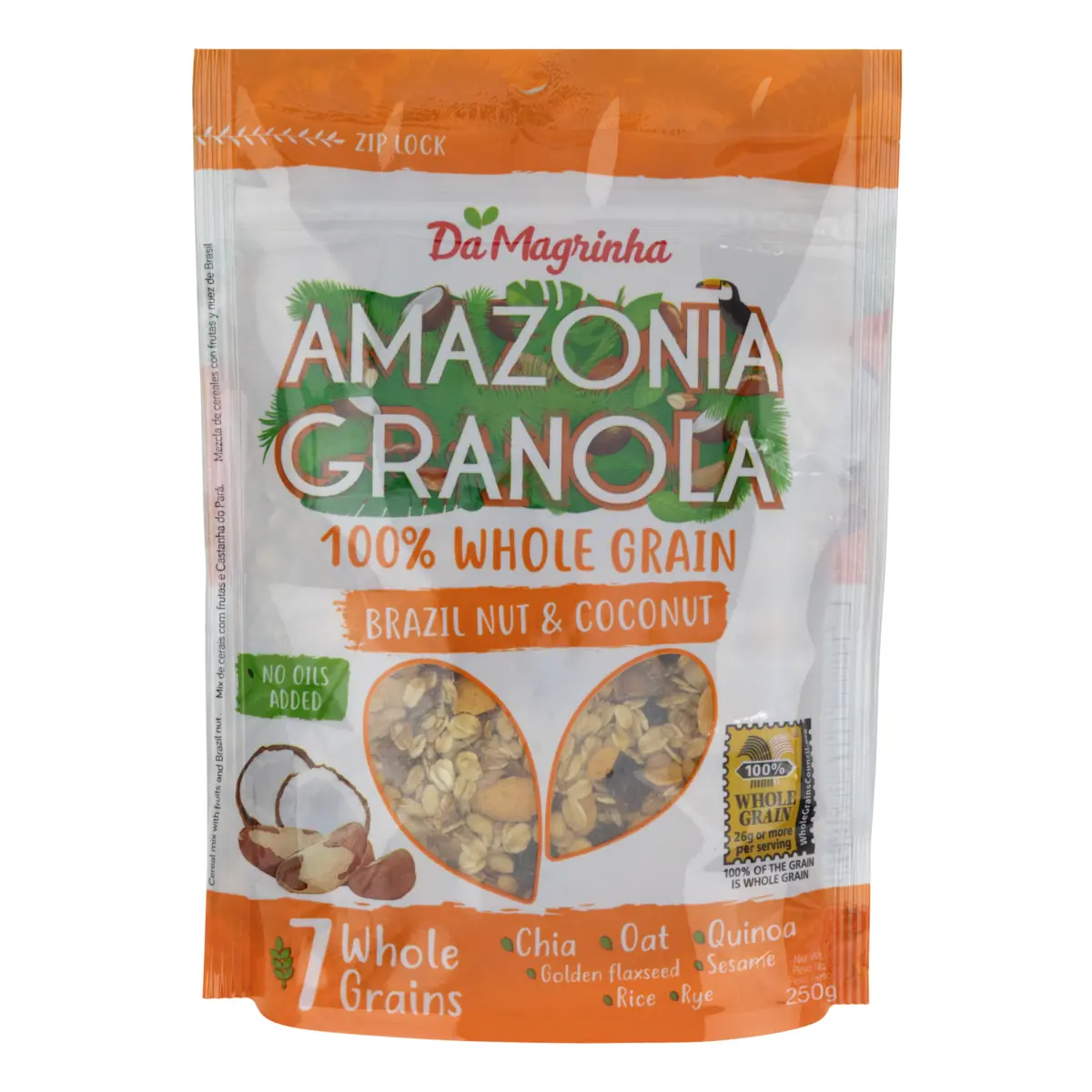 Granola Integral Brazil Nut Coconut Da Magrinha Amazônia Pouch 250g