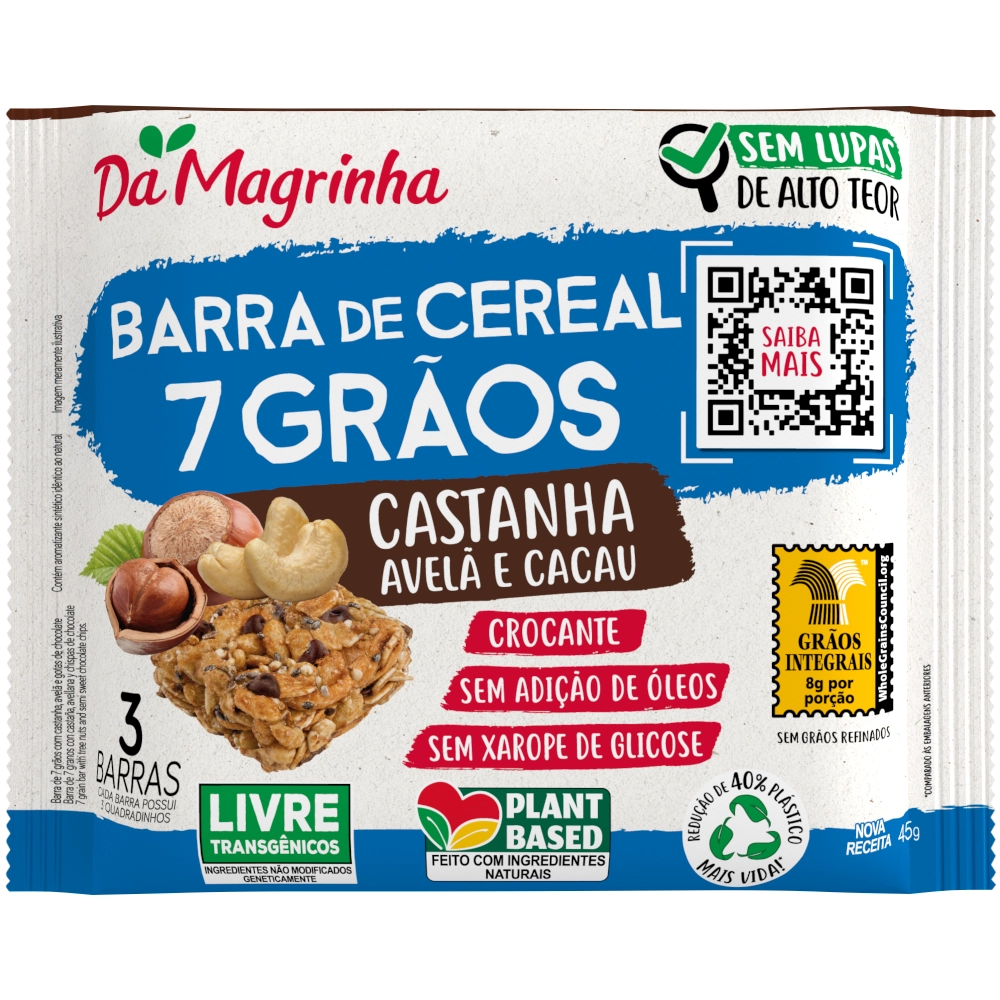 Barra Cereal Int Magrinha Cast Avel 45g