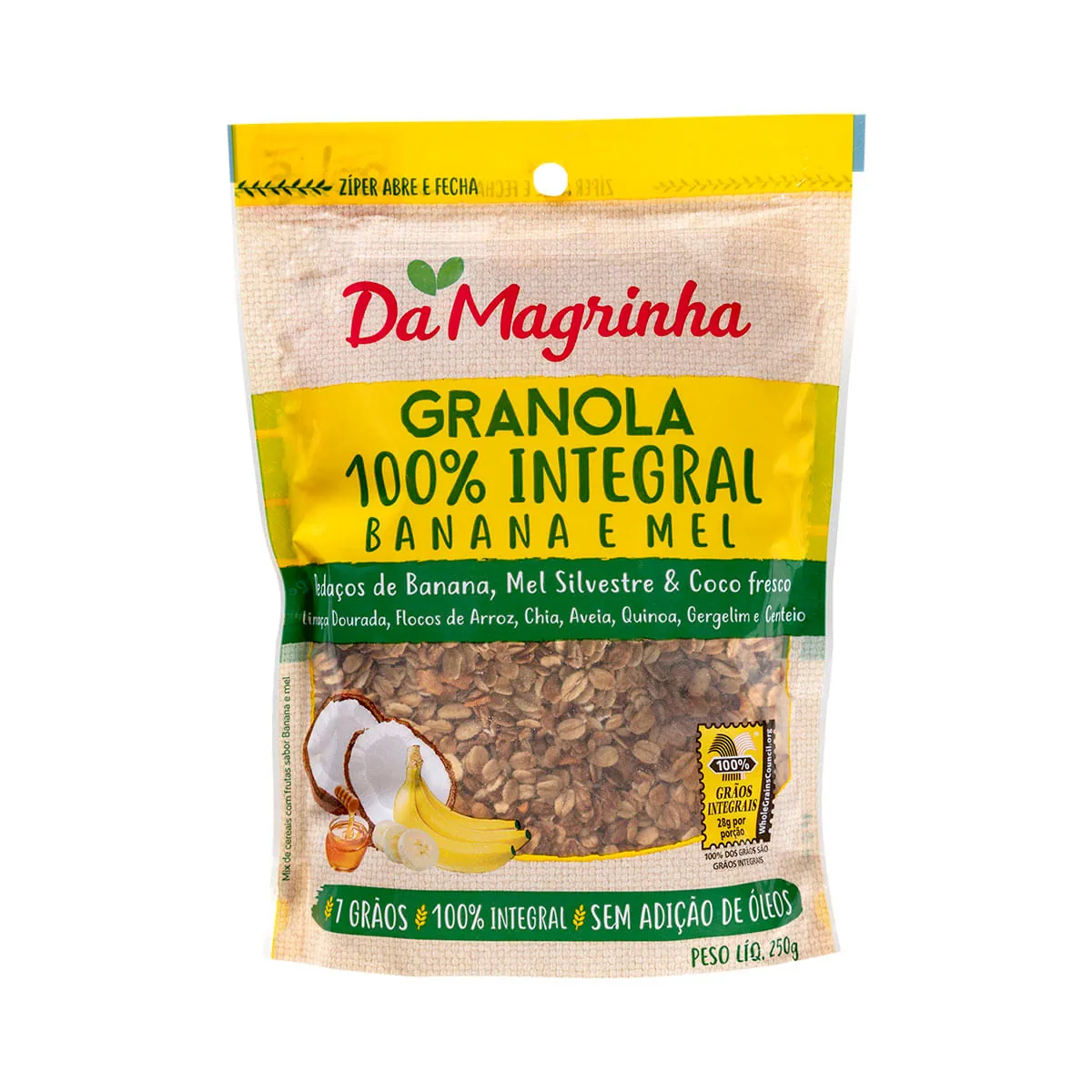 Granola 100% Integral Banana com Mel Da Magrinha 250g