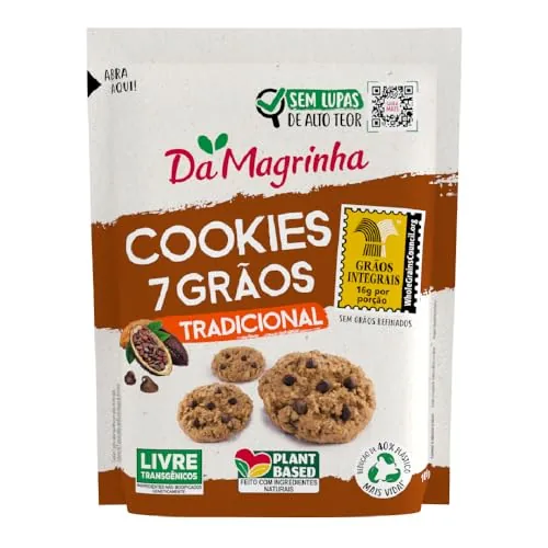 Biscoito Cookie Tradicional Da Magrinha 7 Grãos Pouch 100g