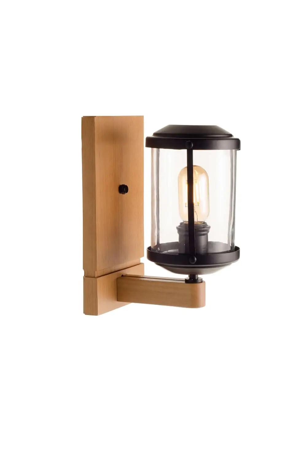Arandela Rustica Madeira Castanho Metal Preto Urban 2926