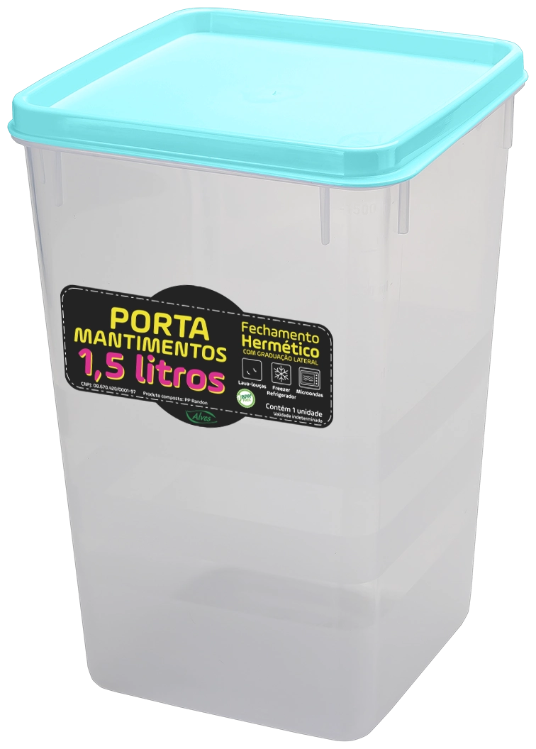 Pote Mantimento Hermetico 1.5l Preto 7800 8 Alves