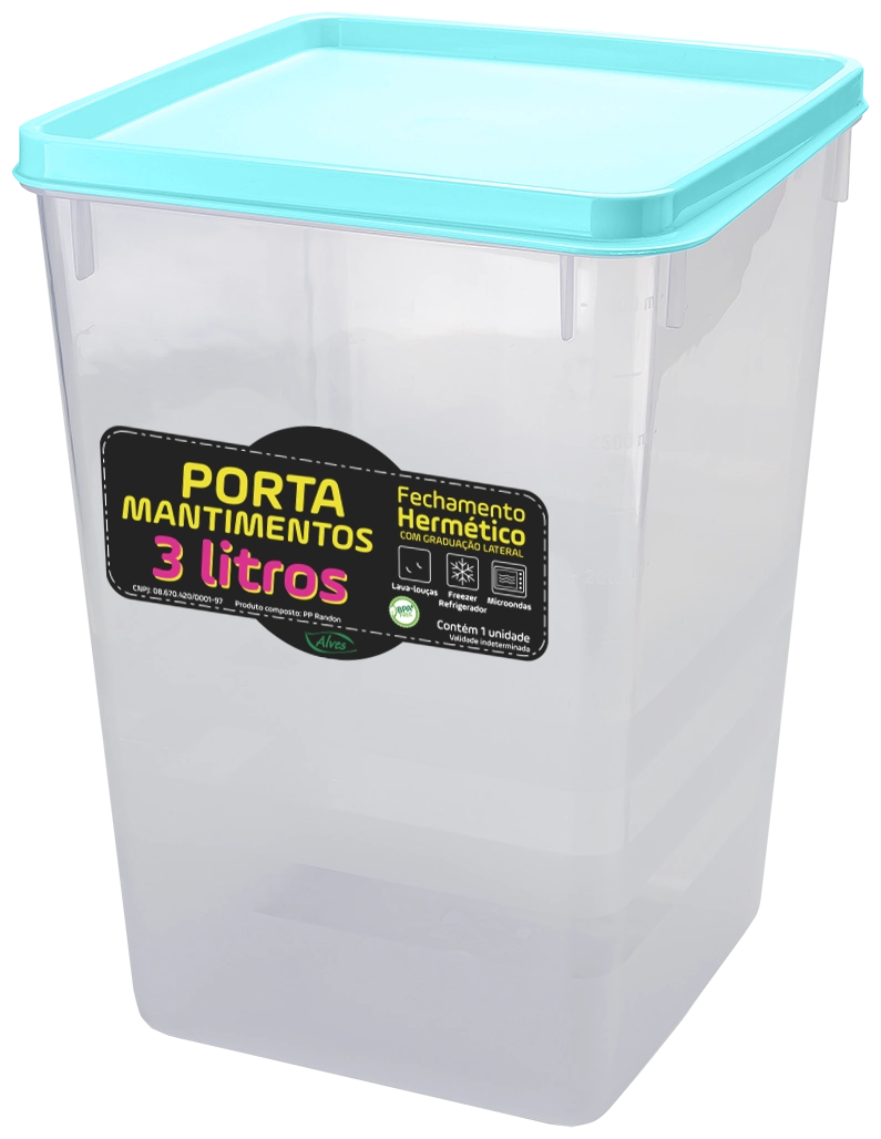 Pote Mantimento Hermetico 3l Preto 7810 8 Alves