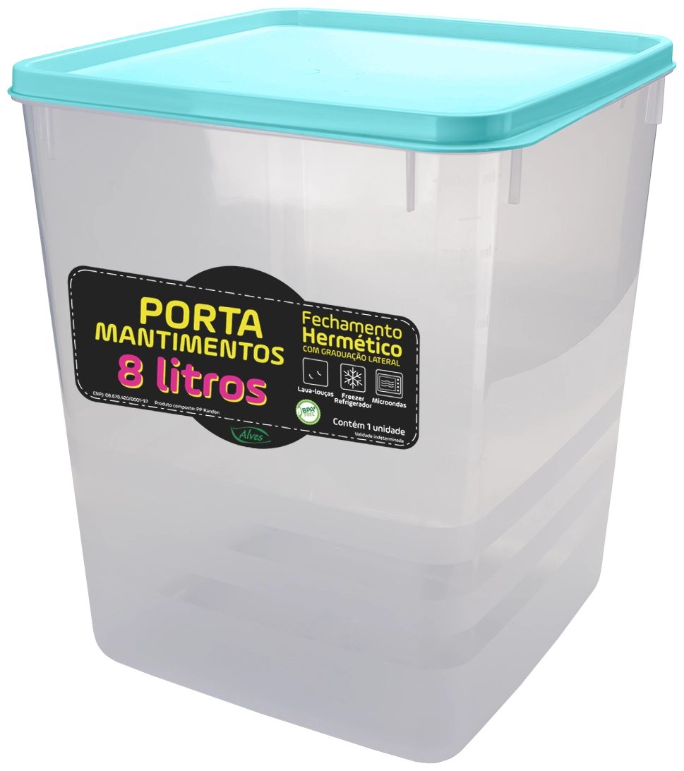 Porta Mantimento Hermetico 8l Preto 7830 8 Alves