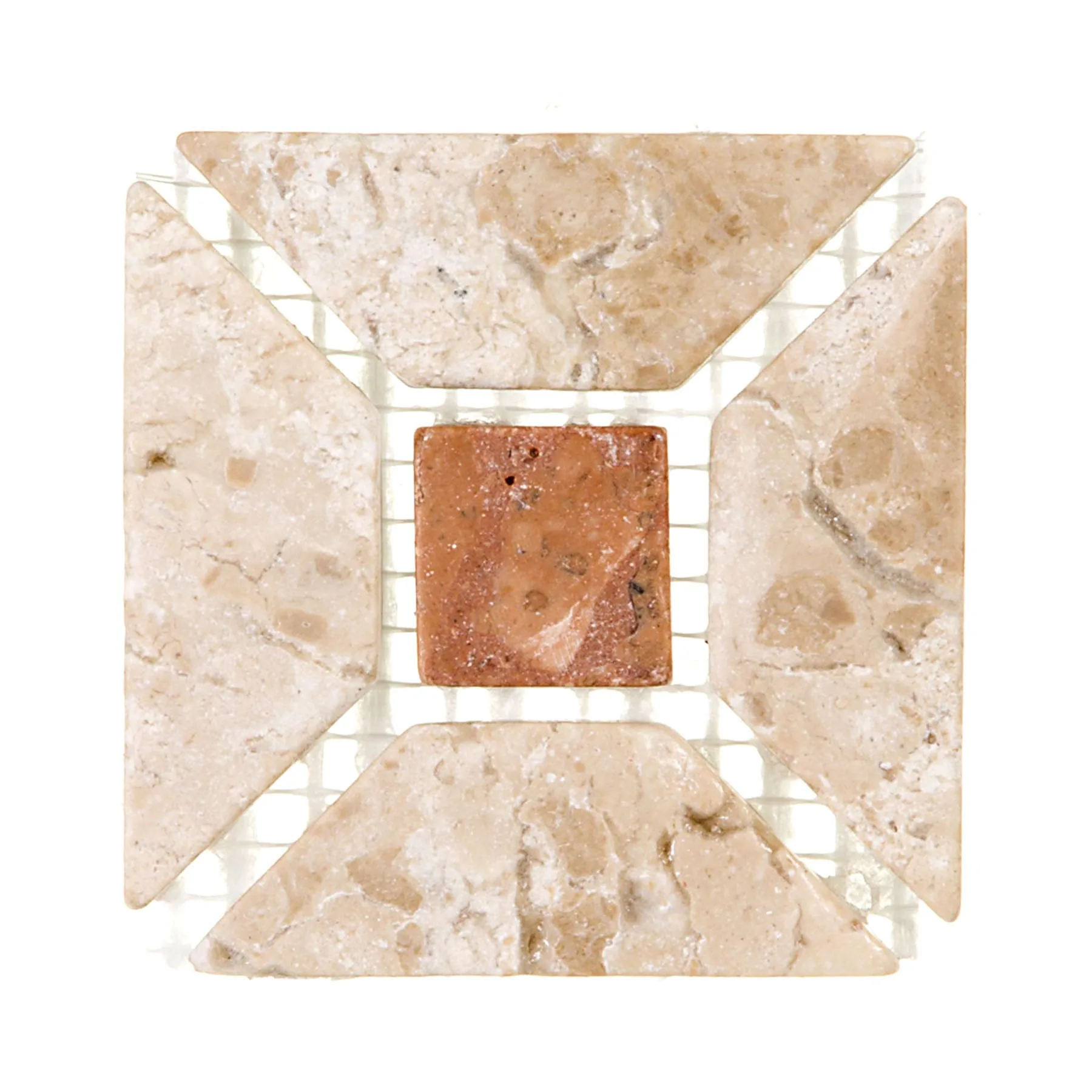 Tozeto Mármore Acetinado Trevo Rosso Verona 7x7cm Forti Marmi