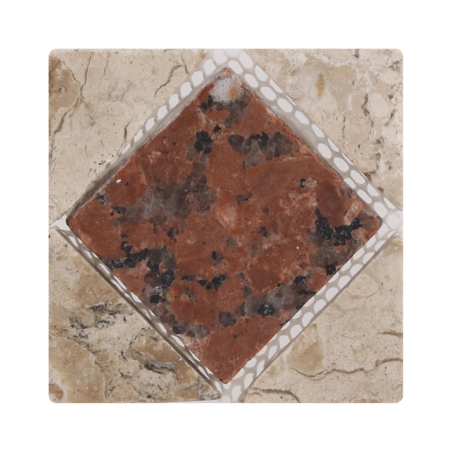 Tozeto Mármore Acetinado Quadro Rosso Verona 10x10cm Forti Marmi