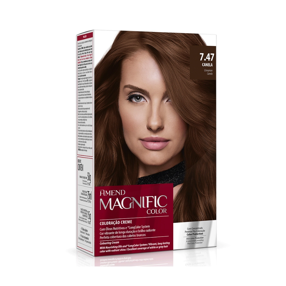Coloracao Kit Permanente Amend Magnific Color 7.47 Canela 1un