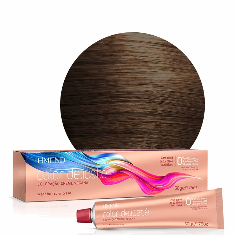 Coloracao Vegana Color Delicate 50g 8.4 Louro Claro Acobreado Amend