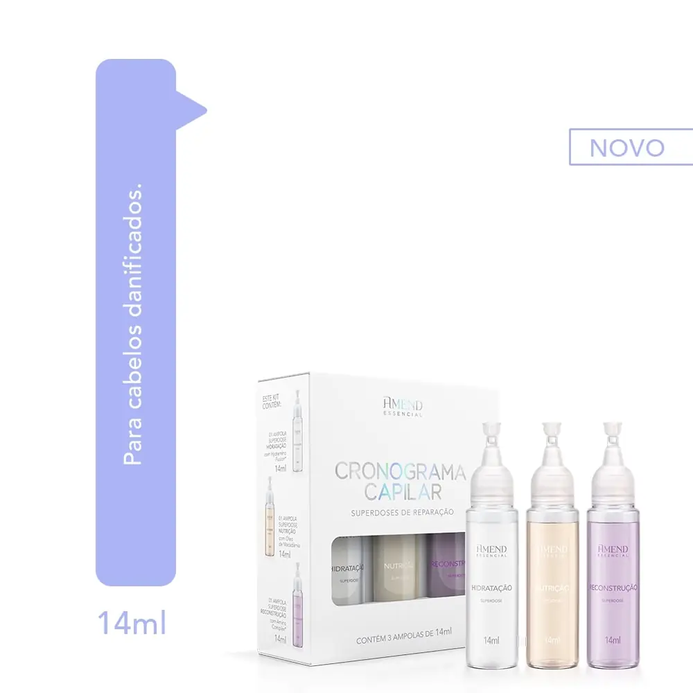 Kit Ampolas 3x14ml Cronograma Capilar Amend