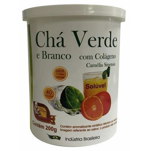 Chá Verde E Branco Com Colágeno Instantâneo Sabor Citrus 200g Mosteiro_devakan