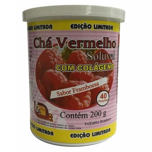 Chá Vermelho Com Colágeno Instantâneo Sabor Framboesa 200g Mosteiro Devakan