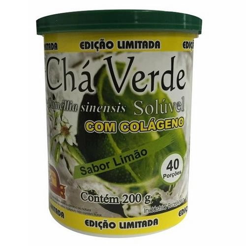 Chá Verde Com Colágeno Instantâneo Sabor Limão 200g Mosteiro Devakan