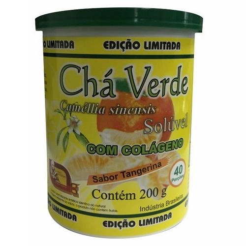 Chá Verde Com Colágeno Instantâneo Sabor Tangerina 200g Mosteiro Devakan