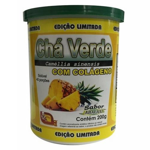 Chá Verde Com Colágeno Instantâneo Sabor Abacaxi 200g Mosteiro_devakan