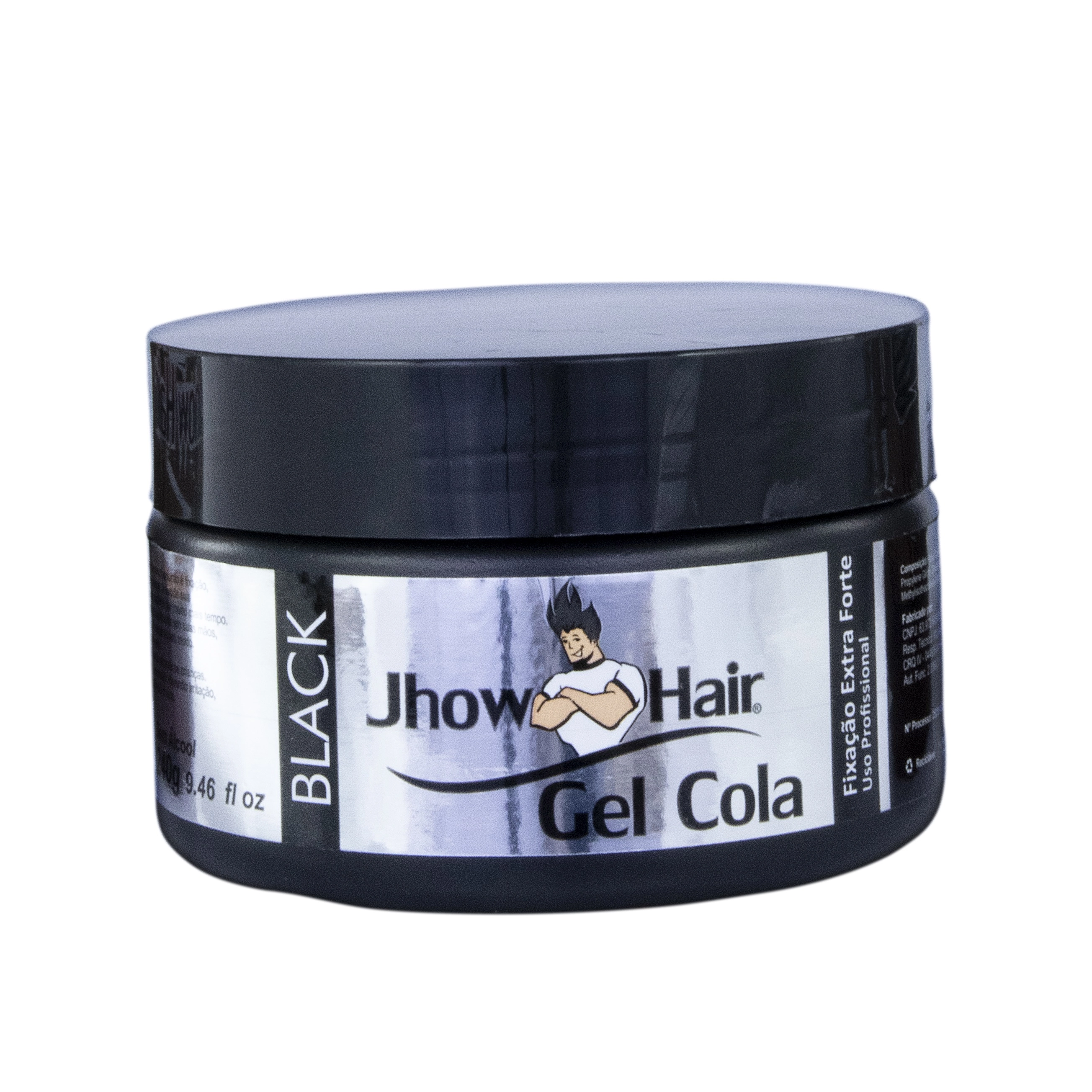 Gel Cola Jhow Hair 240g Black Rot/prata